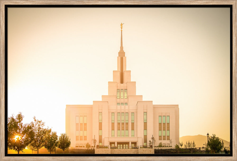 Saratoga Springs Utah Temple- There Is Sunshine In My Soul - framed giclee canvas