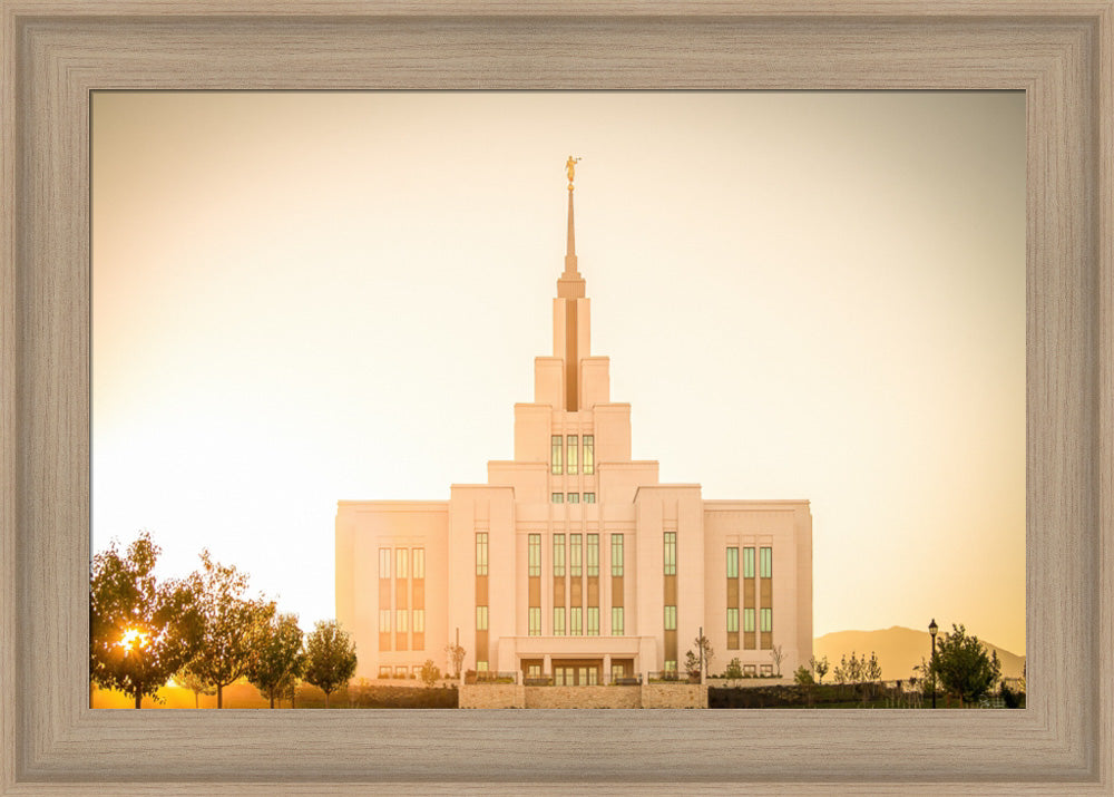 Saratoga Springs Utah Temple- There Is Sunshine In My Soul - framed giclee canvas