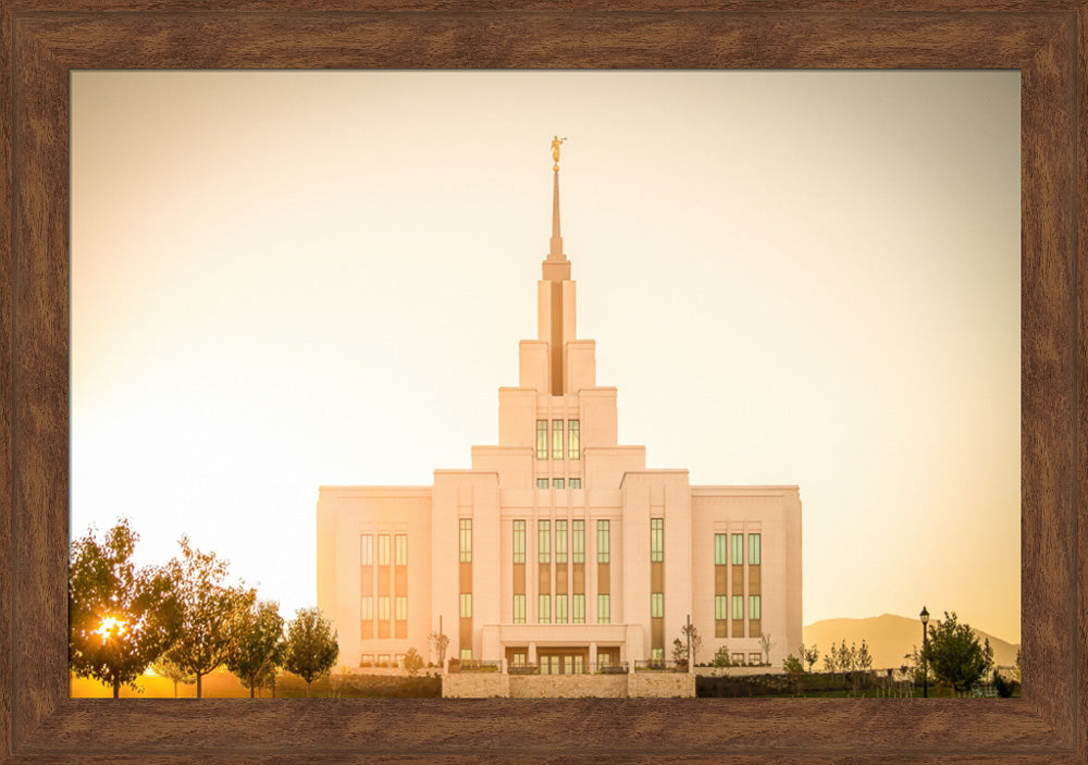 Saratoga Springs Utah Temple- There Is Sunshine In My Soul - framed giclee canvas