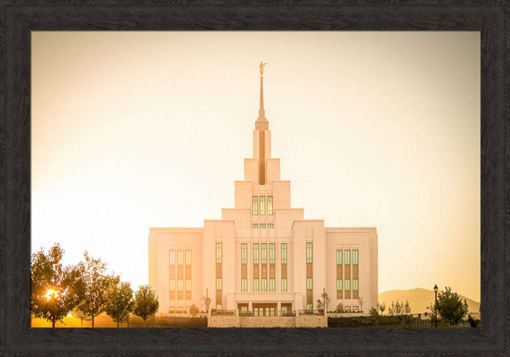 Saratoga Springs Utah Temple- There Is Sunshine In My Soul - framed giclee canvas