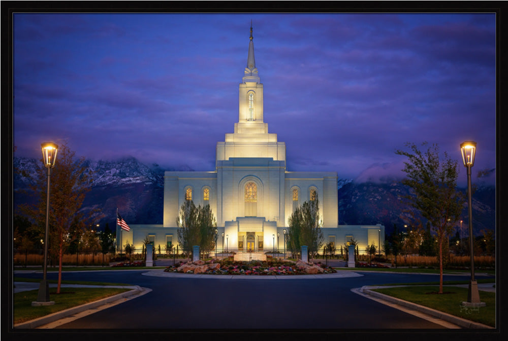 Orem Temple- With Eye Single to the Glory of God  - framed giclee canvas