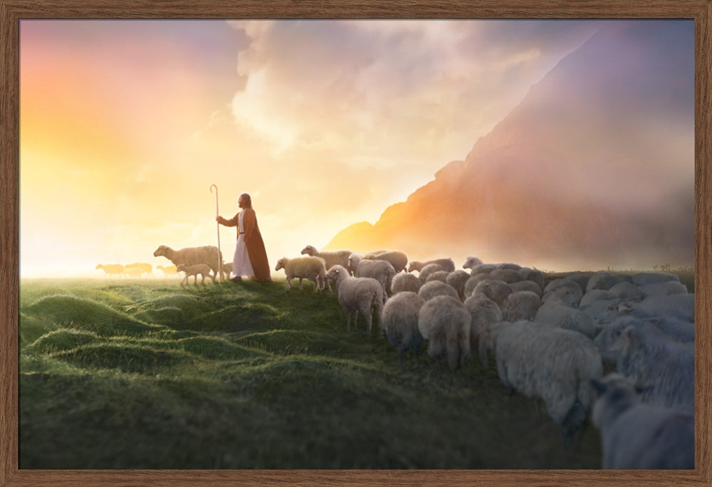 Greener Pastures - framed giclee canvas