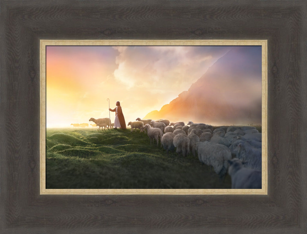 Greener Pastures - framed giclee canvas