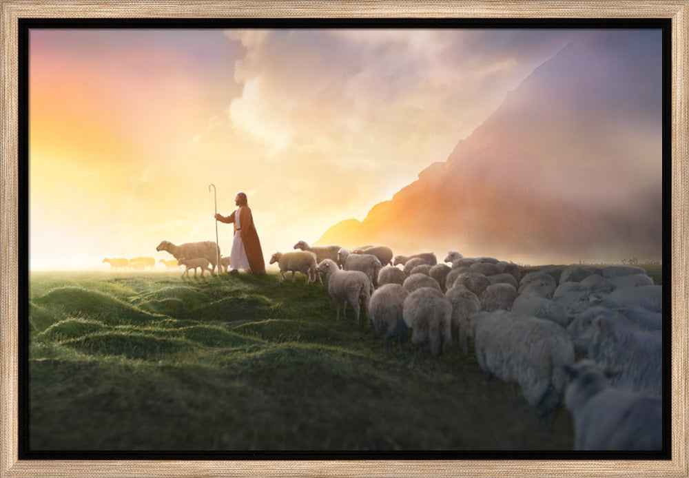 Greener Pastures - framed giclee canvas