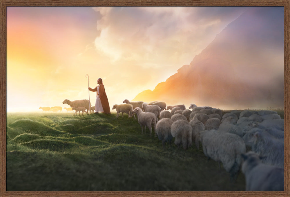 Greener Pastures - framed giclee canvas