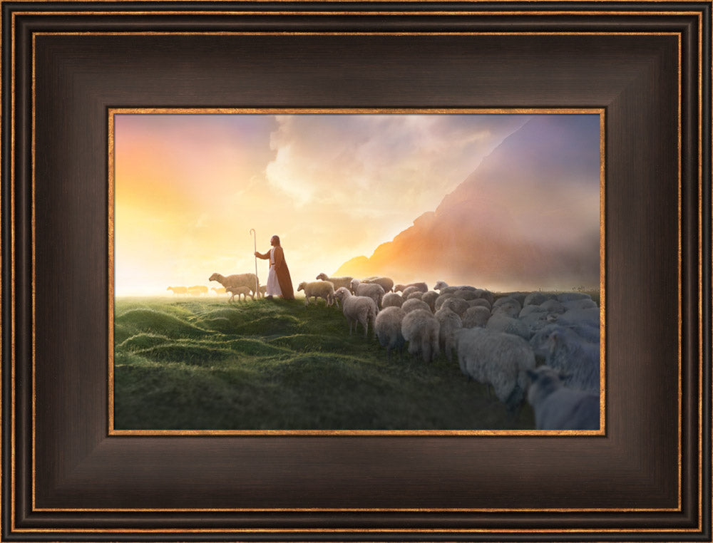 Greener Pastures - framed giclee canvas