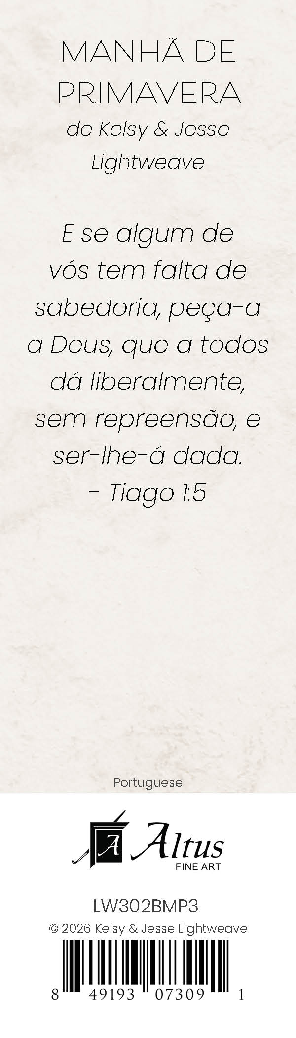 Spring Morning bookmark (Portuguese)