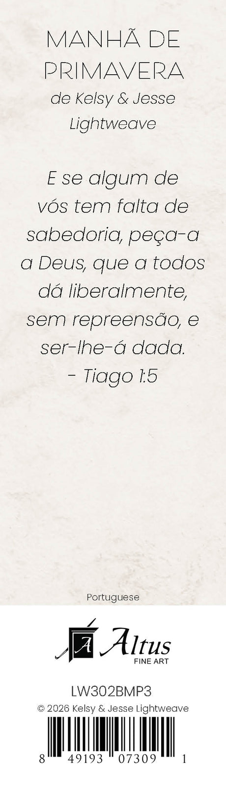 Spring Morning bookmark (Portuguese)