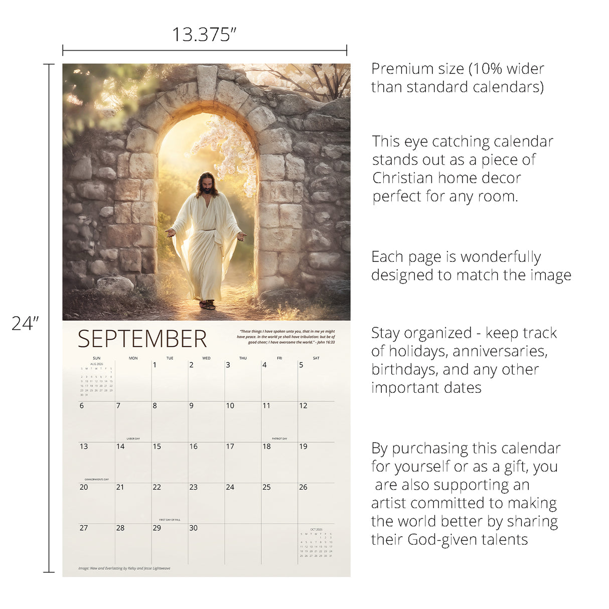 Majestic Savior Kelsy and Jesse Lightweave 2026 Calendar