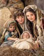 Baby Jesus surrounded by children.