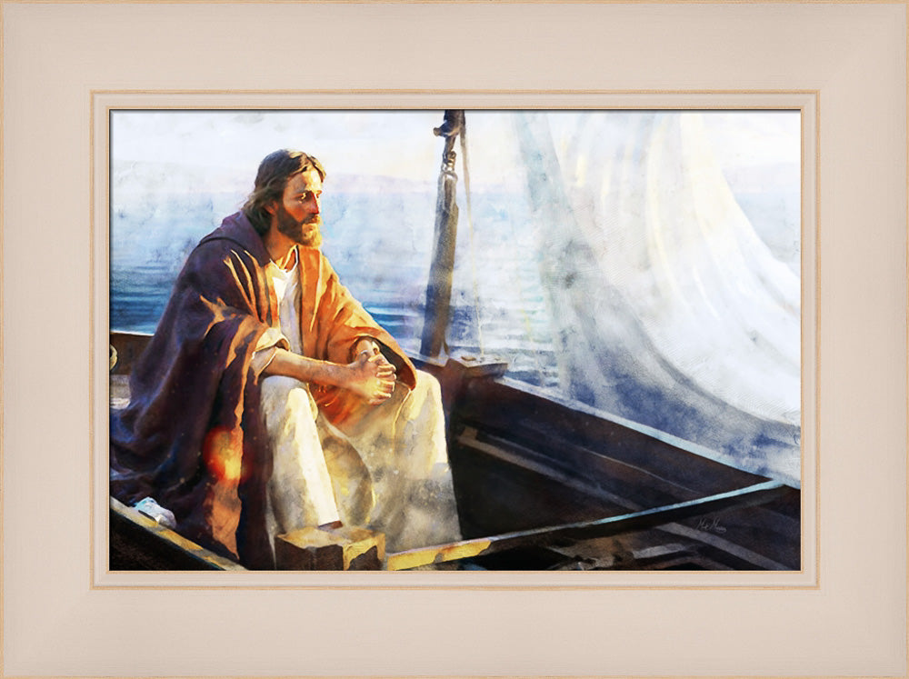 He Sat Down and Taught - framed giclee canvas