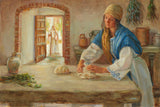 A woman kneading bread for the prophet Elisha.
