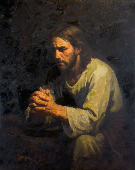 Jesus Christ praying at Gethsemane.