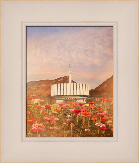 Provo Utah Temple - Flowers by Mandy Jane Williams