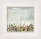 Jordan River Temple - Floral Pastel by Mandy Jane Williams