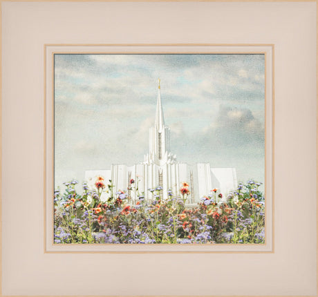 Jordan River Temple - Floral Pastel by Mandy Jane Williams