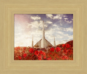 Boise Temple - Red Roses by Mandy Jane Williams