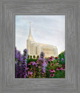 Rexburg Temple: Summer Flowers by Mandy Jane Williams