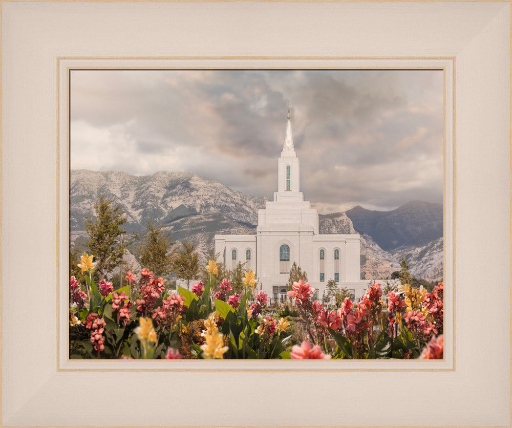 Orem Temple-Mountain Majesty - framed giclee canvas