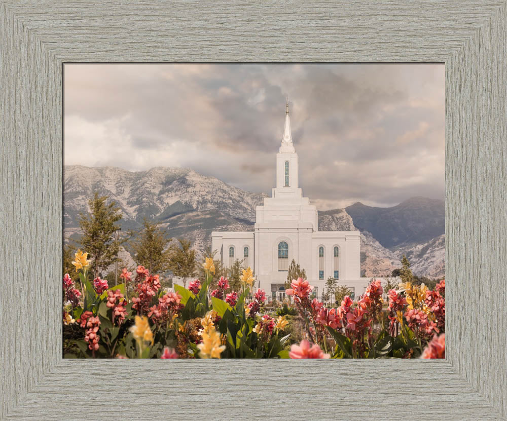 Orem Temple-Mountain Majesty - framed giclee canvas