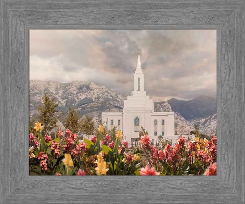 Orem Temple-Mountain Majesty - framed giclee canvas