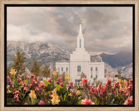 Orem Temple-Mountain Majesty - framed giclee canvas