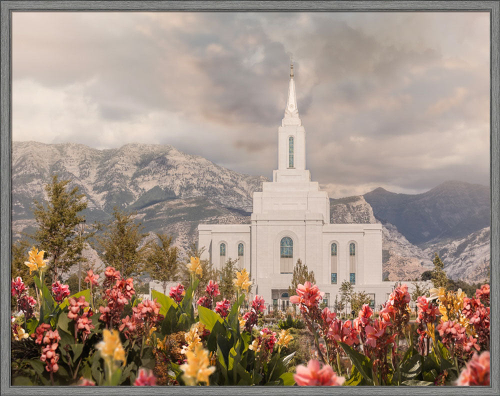 Orem Temple-Mountain Majesty - framed giclee canvas