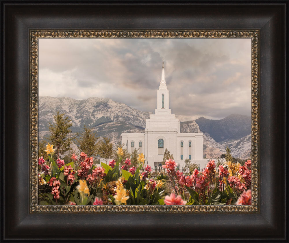 Orem Temple-Mountain Majesty - framed giclee canvas