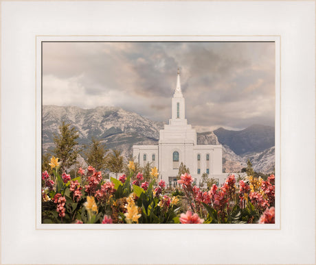 Orem Temple-Mountain Majesty - framed giclee canvas