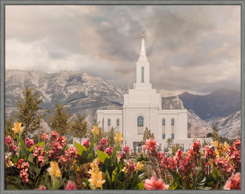 Orem Temple-Mountain Majesty - framed giclee canvas