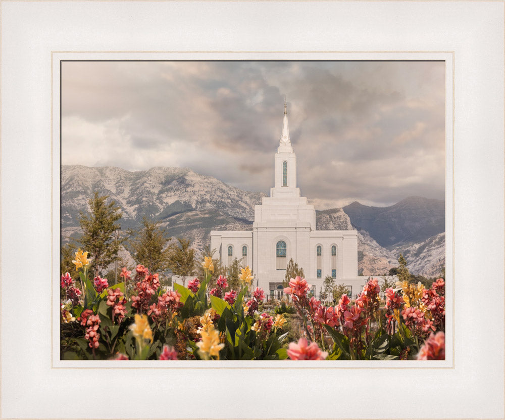 Orem Temple-Mountain Majesty - framed giclee canvas