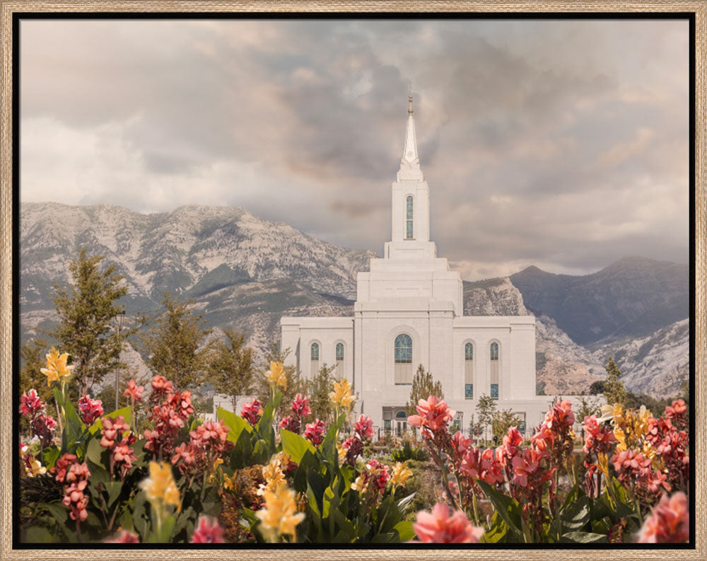 Orem Temple-Mountain Majesty - framed giclee canvas