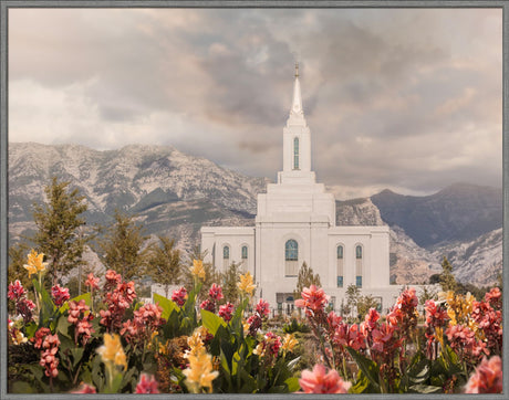 Orem Temple-Mountain Majesty - framed giclee canvas