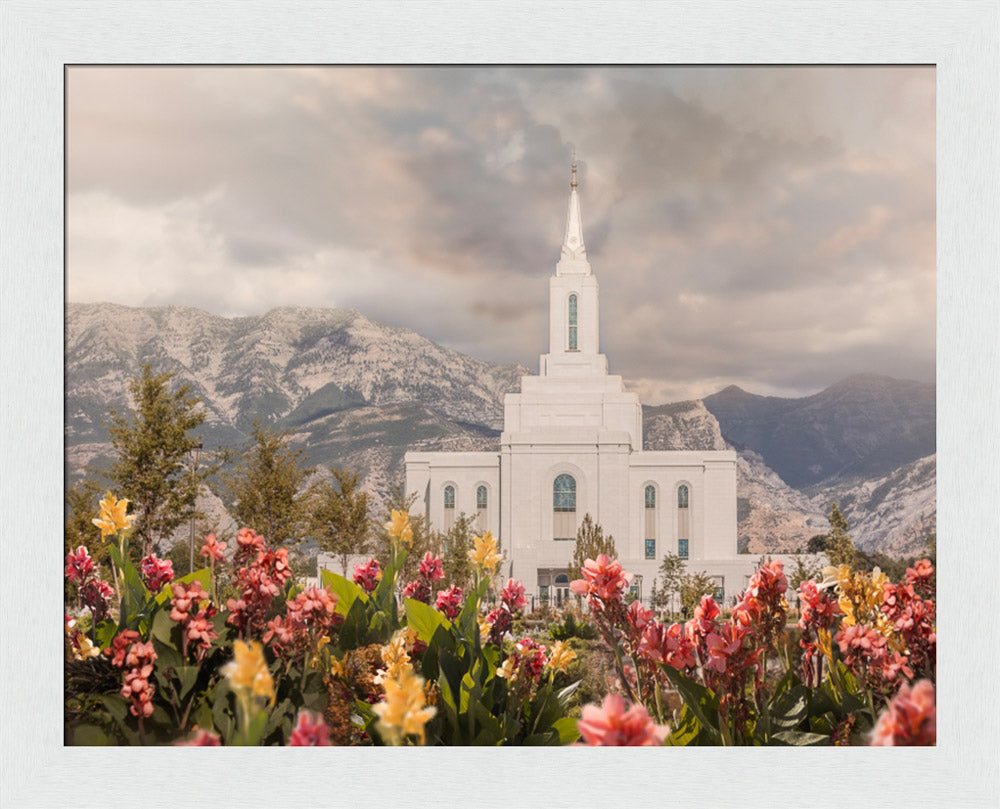 Orem Temple-Mountain Majesty - framed giclee canvas