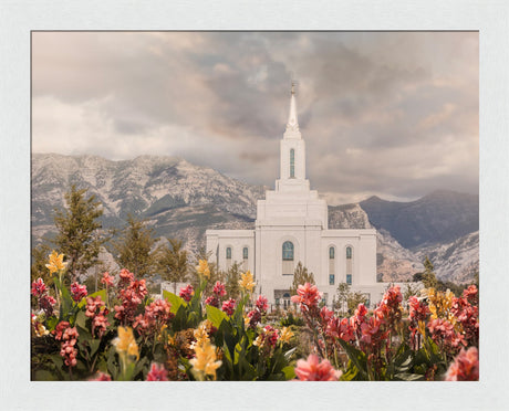 Orem Temple-Mountain Majesty - framed giclee canvas