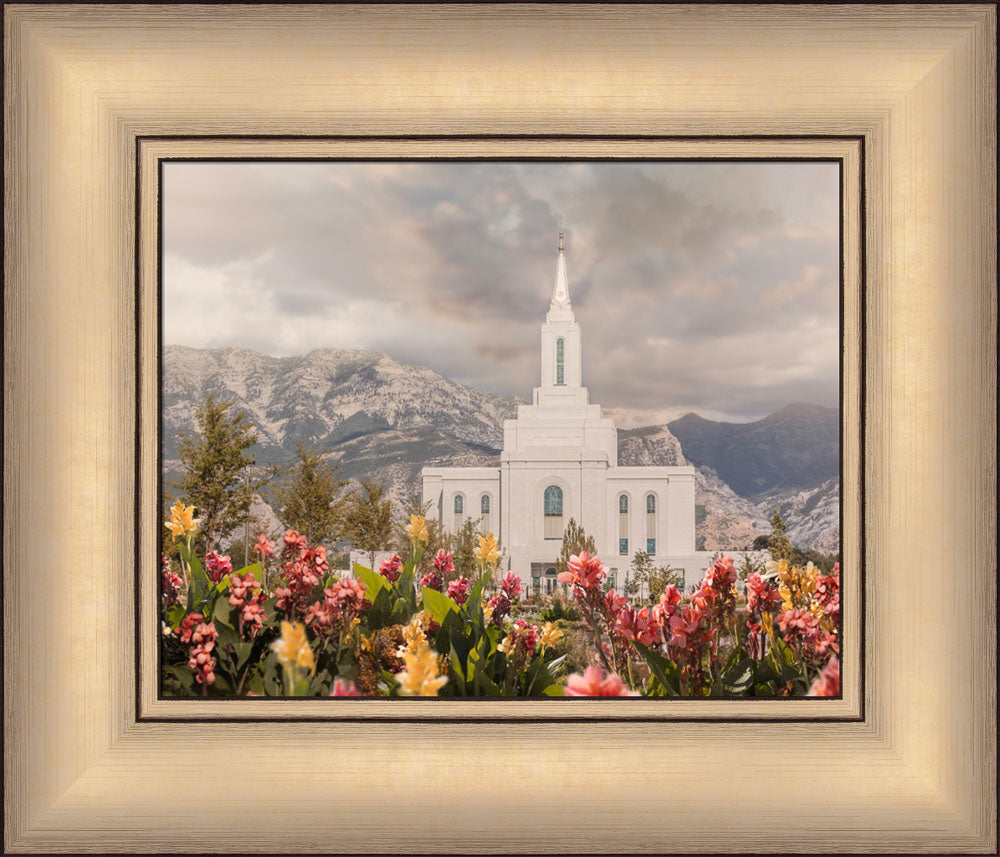 Orem Temple-Mountain Majesty - framed giclee canvas