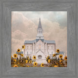 Taylorsville Utah Temple- Wild Sunflowers - framed giclee canvas