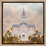 Taylorsville Utah Temple- Wild Sunflowers - framed giclee canvas