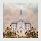 Taylorsville Utah Temple- Wild Sunflowers - framed giclee canvas