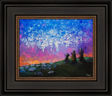 Host of Angels 13x15 framed textured print dark brown frame