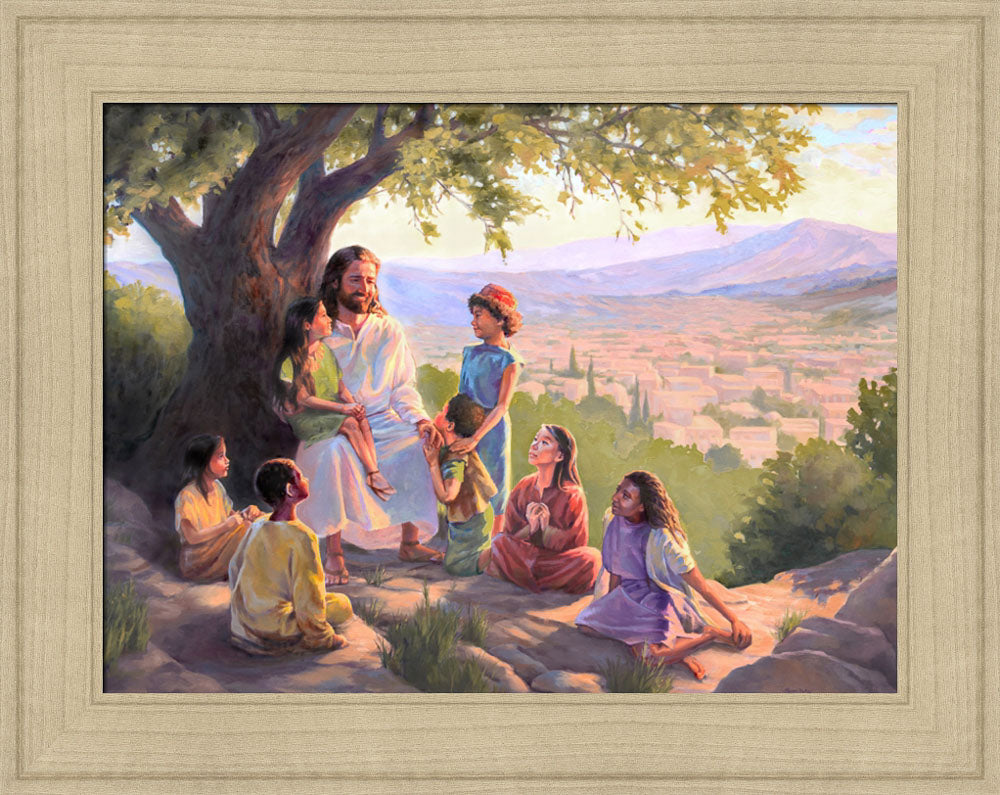 Jesus Said Love Everyone - framed giclee canvas