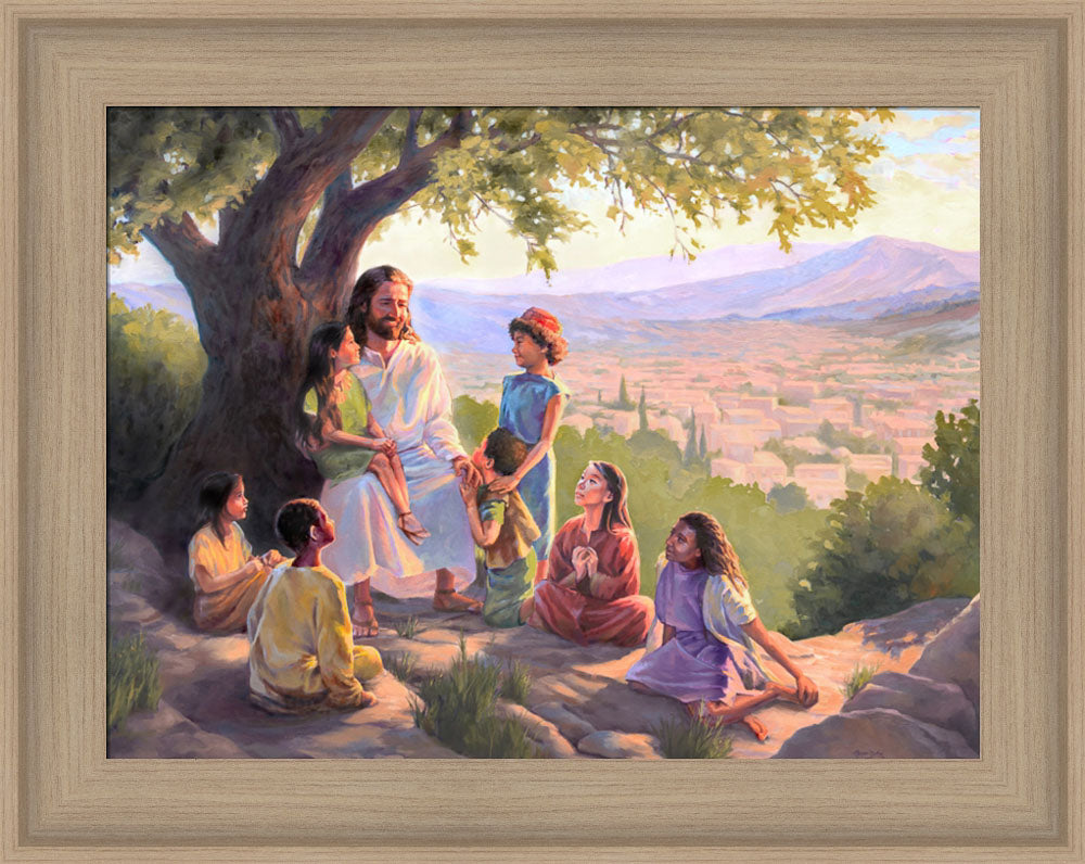 Jesus Said Love Everyone - framed giclee canvas