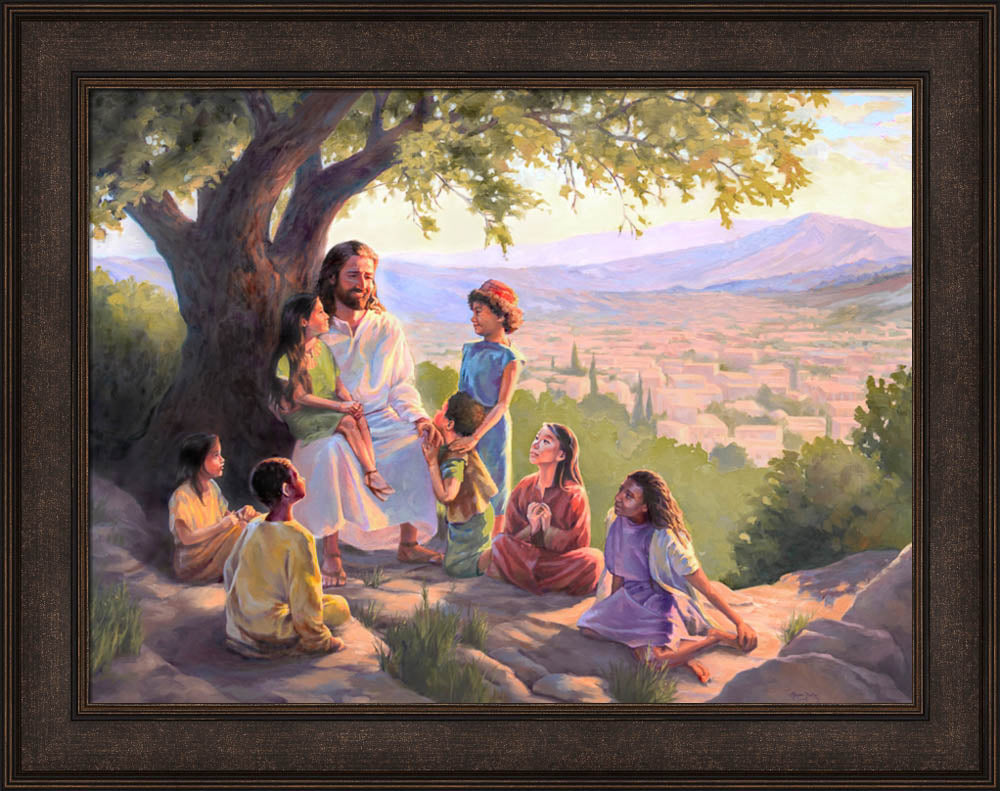 Jesus Said Love Everyone - framed giclee canvas