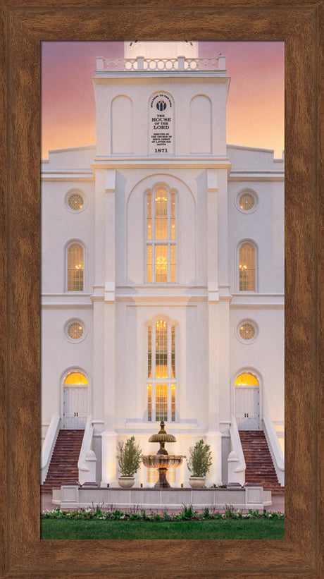 St. George Temple- Mighty Fortress - framed giclee canvas