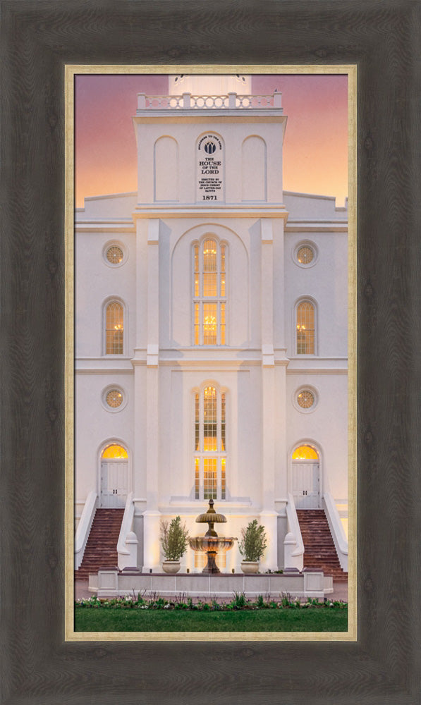 St. George Temple- Mighty Fortress - framed giclee canvas