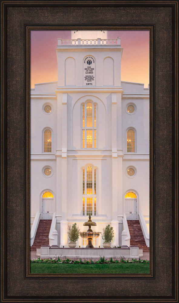 St. George Temple- Mighty Fortress - framed giclee canvas