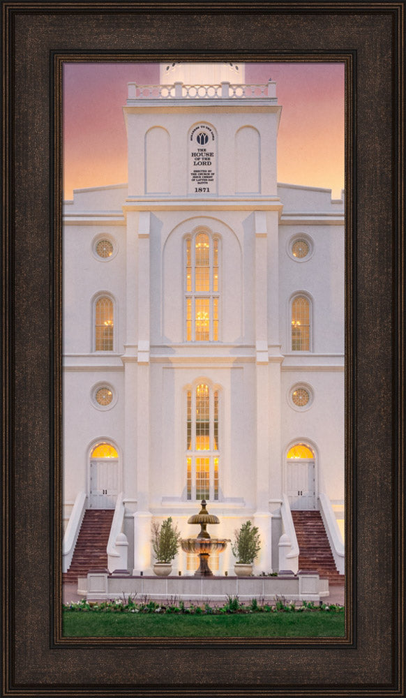 St. George Temple- Mighty Fortress - framed giclee canvas