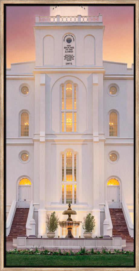 St. George Temple- Mighty Fortress - framed giclee canvas