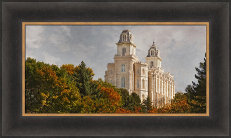 Manti Temple - Fall Trees by Robert A Boyd