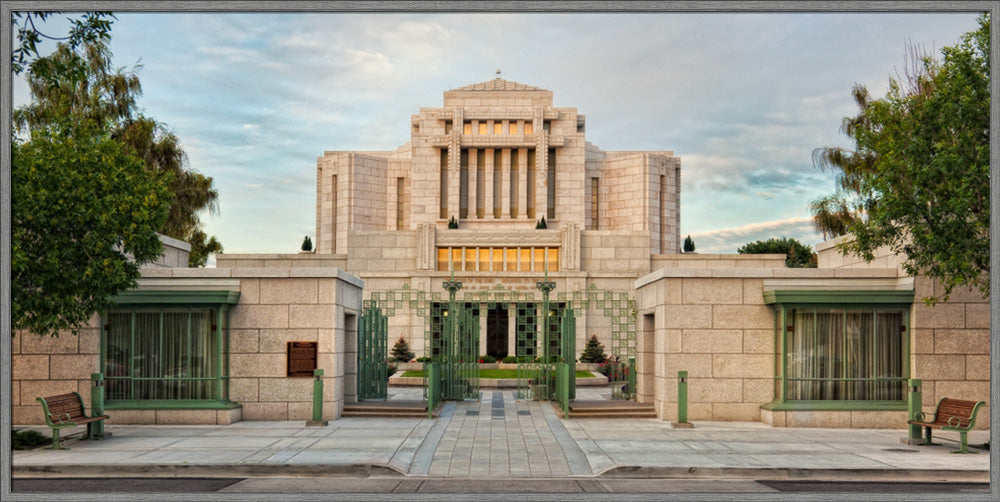 Cardston Temple - Gate Panoramic by Robert A Boyd